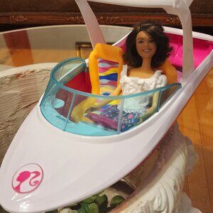 Barbie Dolphin Magic Transforming Speed Boat FBD82 – 2016 Mattel – Pink/White
